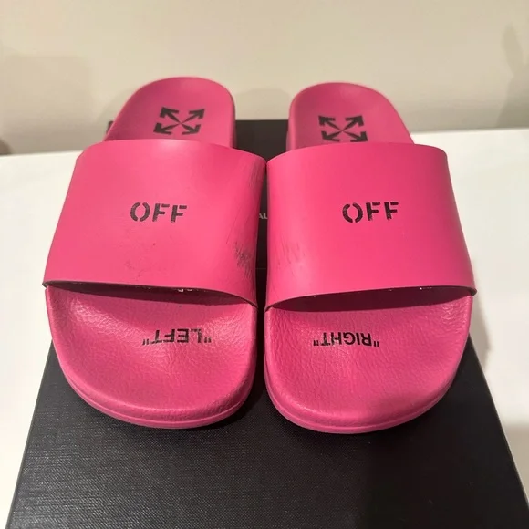 Pool Sliders Off White Slides Women Pink Off-White Logo Pool - Main Image